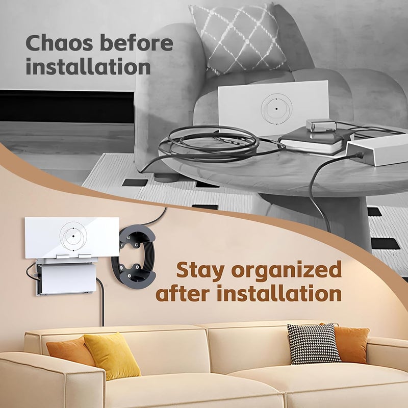 UBeesize Starlink Mount, Standard Gen 3 Router Wall Mount with Cable Caddy, All in One Wall Holder for Starlink Standard V3 Mesh Router and Power Supply - Image 3